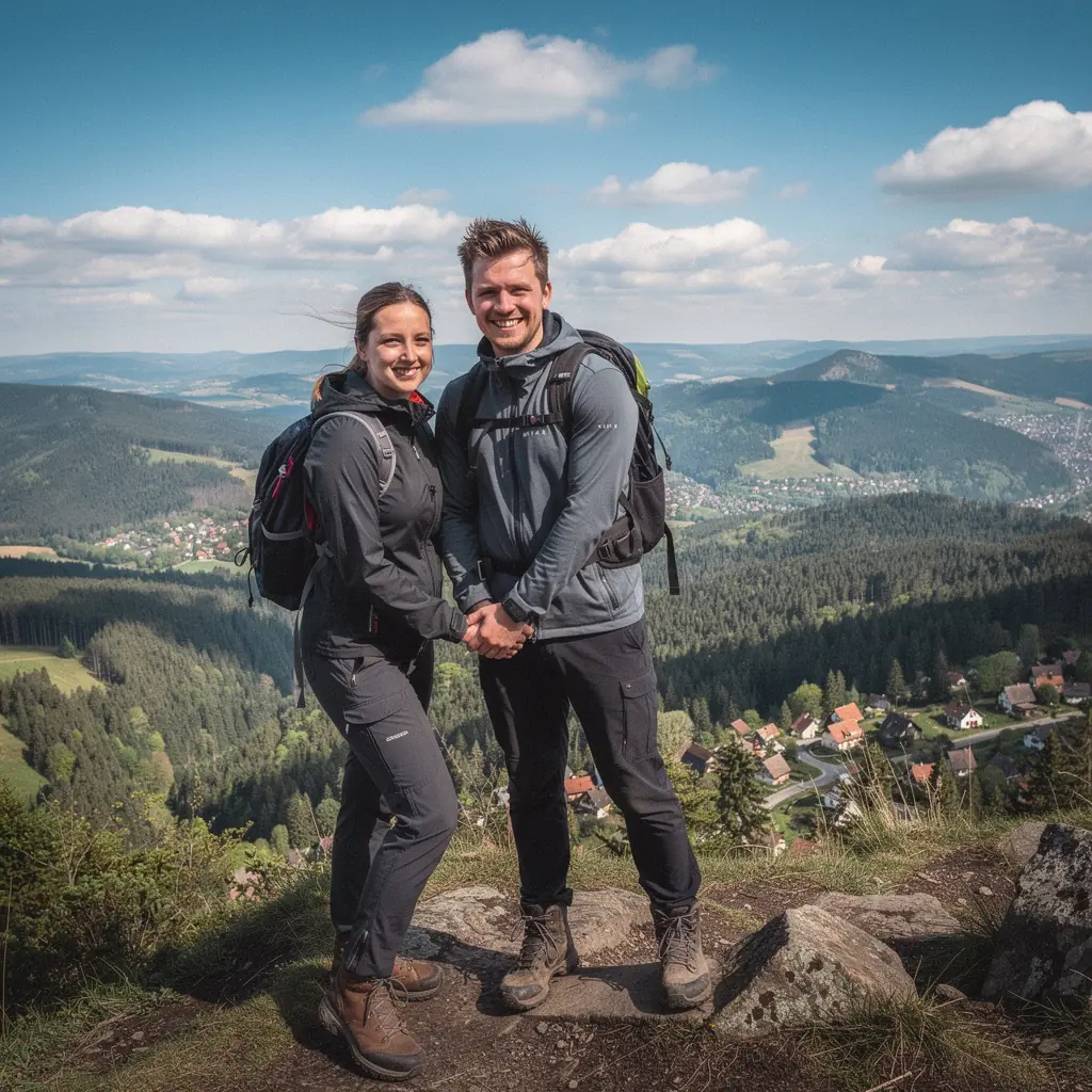 Detailaufnahme von kunstvoll geschnitzten Kuckucksuhren in einem lokalen Handwerksgeschäft.